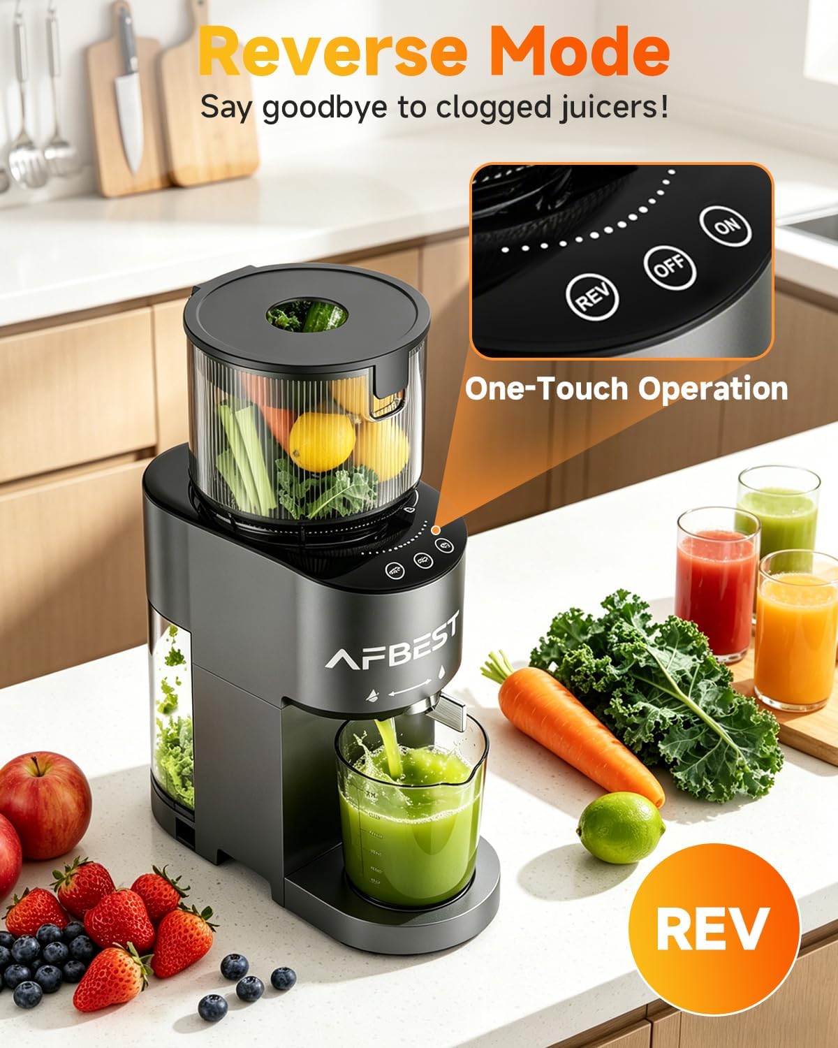 Juicer Machines with 5.8" Large Chute, 2-in-1 Cold Press Juicer for Whole Vegetables Fruits Making Nut Mike, 100oz Capacity Masticating juicer for Daily Wellness, Easy to Clean, Premium Gray