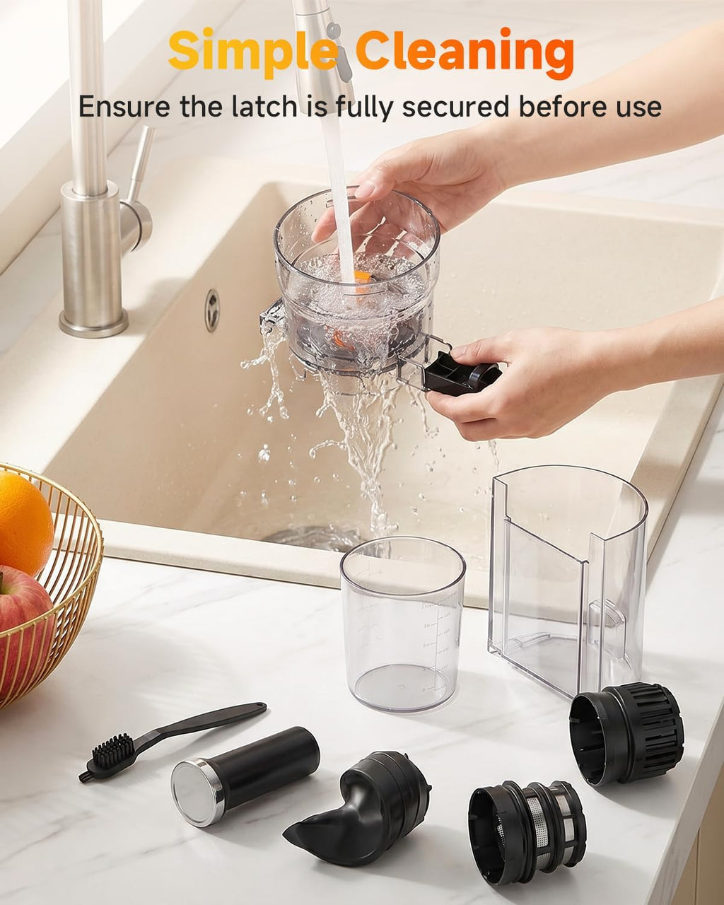 Juicer Machines with 5.8" Large Chute, 2-in-1 Cold Press Juicer for Whole Vegetables Fruits Making Nut Mike, 100oz Capacity Masticating juicer for Daily Wellness, Easy to Clean, Premium Gray