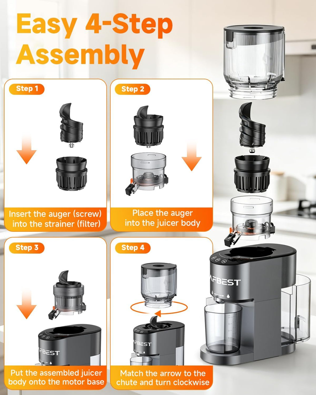 Juicer Machines with 5.8" Large Chute, 2-in-1 Cold Press Juicer for Whole Vegetables Fruits Making Nut Mike, 100oz Capacity Masticating juicer for Daily Wellness, Easy to Clean, Premium Gray
