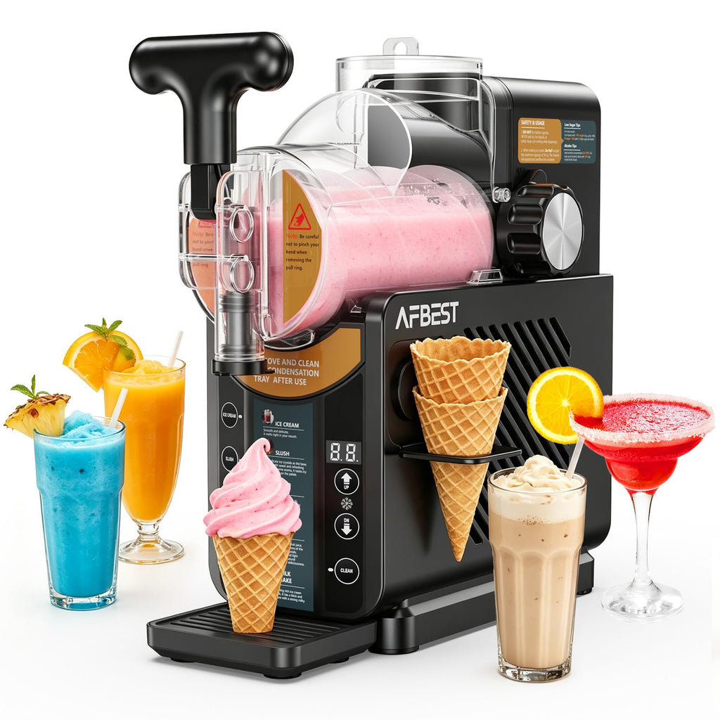 Slushie Machine for Home, 2-in-1 Slushy & Soft Serve Ice Cream Maker | 68oz Margaritas Machine, 5 Presets, 15-Min Flash-Freeze Frozen Drink Machine, Auto-Clean, Milkshak Frappés, Family & Parties