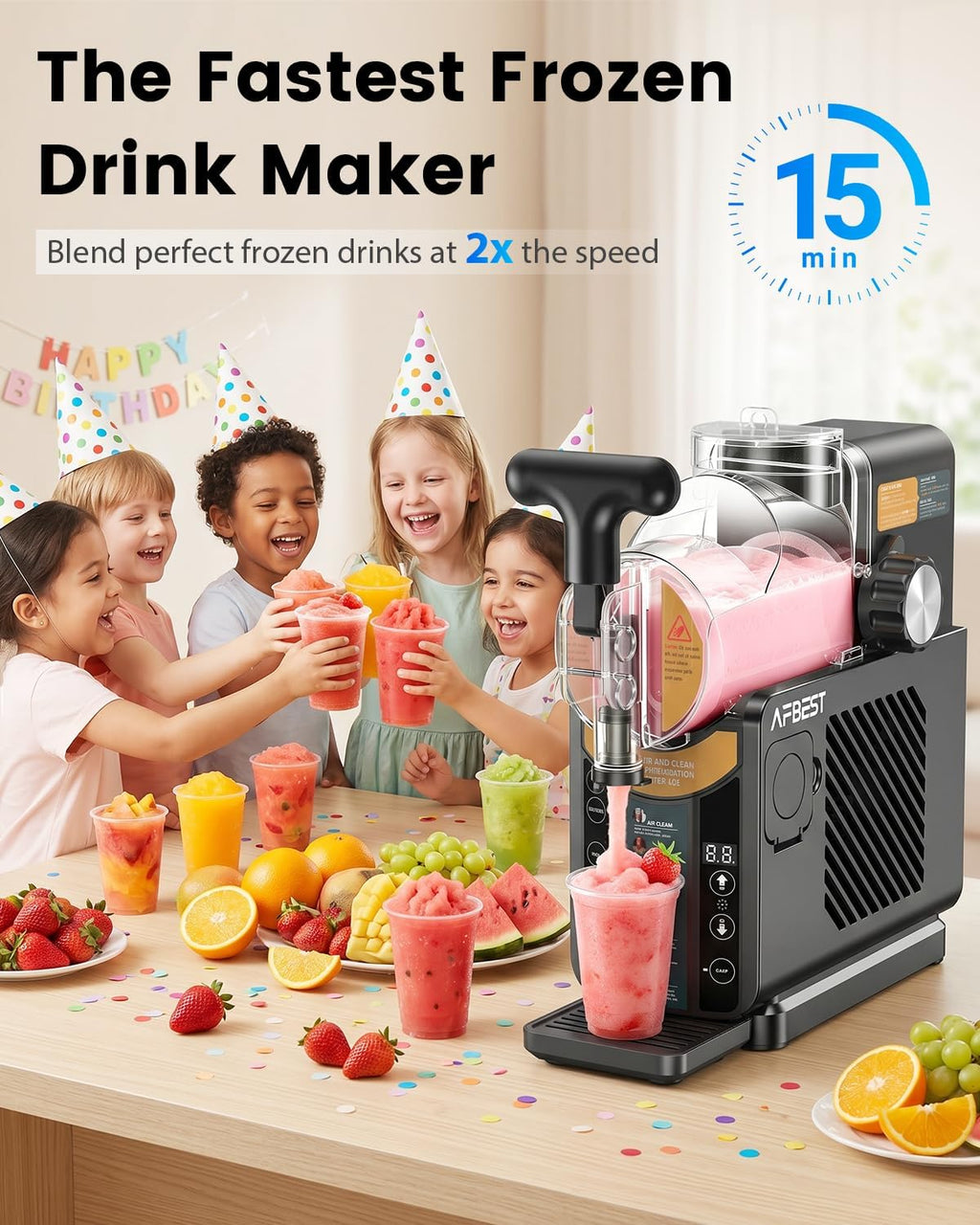 Slushie Machine for Home, 2-in-1 Slushy & Soft Serve Ice Cream Maker | 68oz Margaritas Machine, 5 Presets, 15-Min Flash-Freeze Frozen Drink Machine, Auto-Clean, Milkshak Frappés, Family & Parties